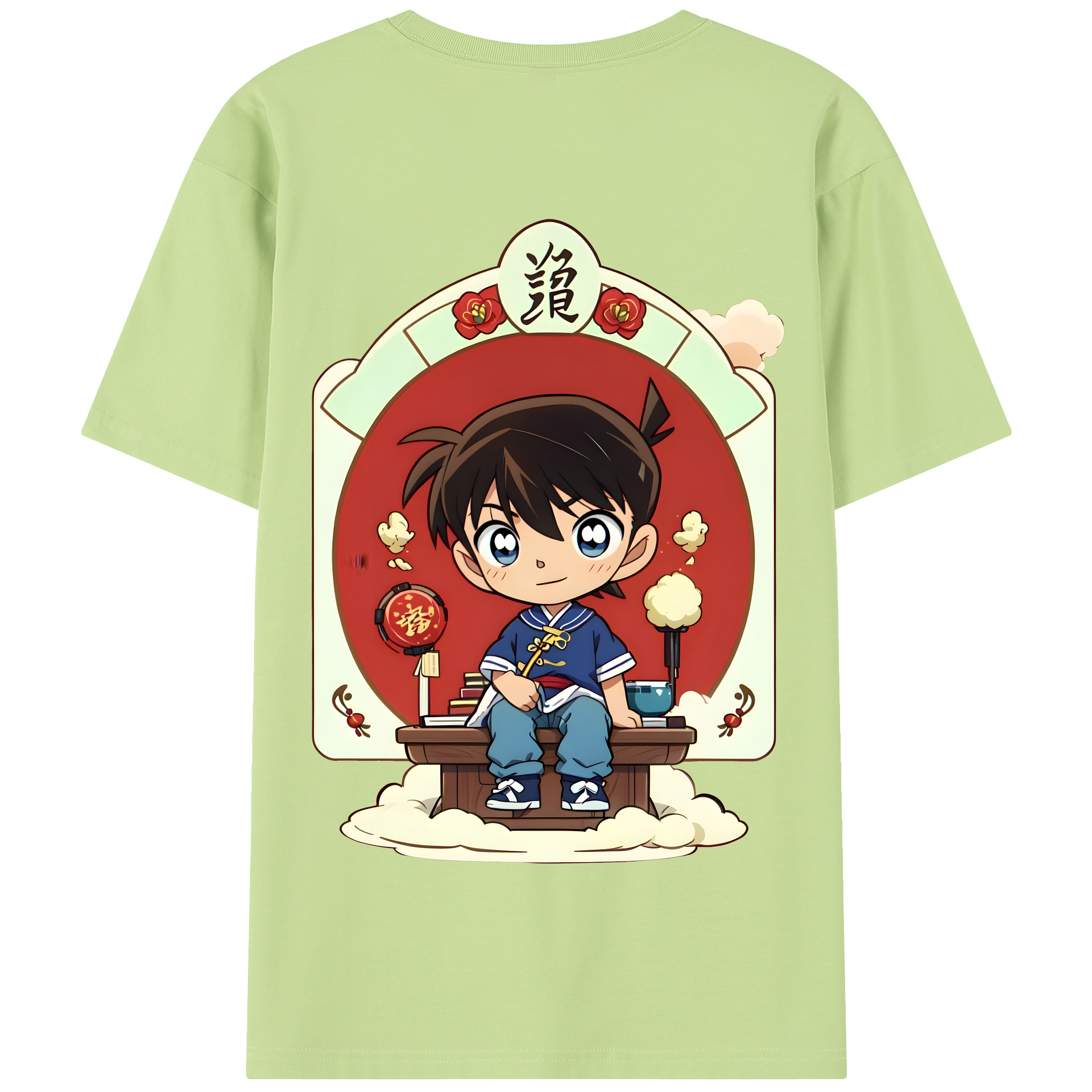 （画像用） 名探偵コナン 江戸川 コナン Detective Conan Conan Edogawa 綿100％半袖Tシャツ（背面プリント）